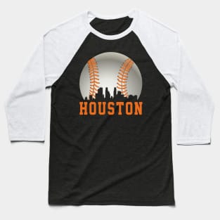 Vintage Houston TX Downtown Skyline Baseball For Gameday Baseball T-Shirt